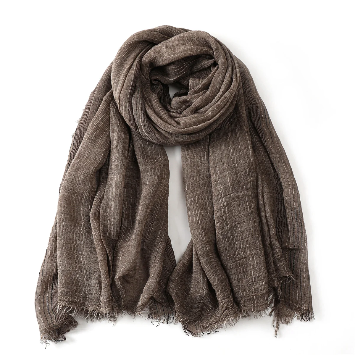 Herfst Winter Mode Mannen Sjaals Katoen Linnen Gestreepte mannen Warme Halsdoek Korte Kwastje Sjaal Mannelijke Accessoires Bufandas