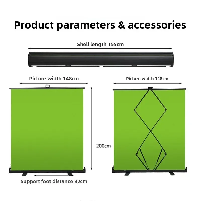 Green screen cutout background virtual live stream ground pull green screen background rack indoor photo cutout bracket