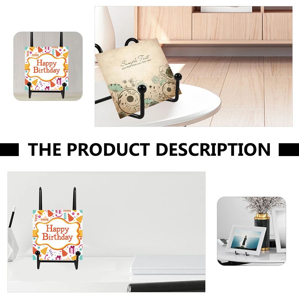 

4 Pcs Display Stand Book Rack Plate Holder Stands for Decor Desk Table Holders Displaying Storage Metal