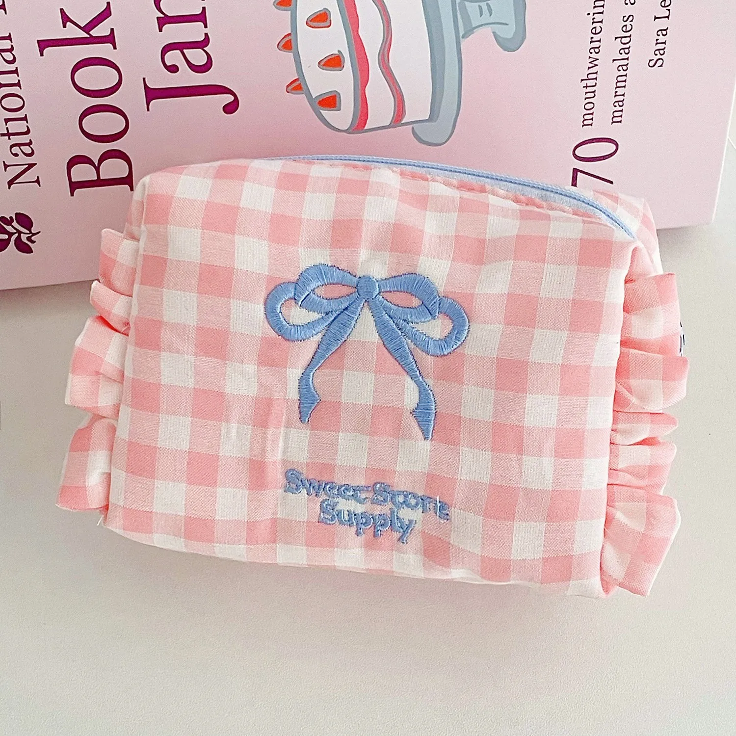 retro-xadrez-arco-saco-de-maquiagem-feminino-saco-de-cosmeticos-menina-batom-skincare-organizador-ziper-moeda-bolsa-organizador-de-viagem-saco-de-higiene-pessoal