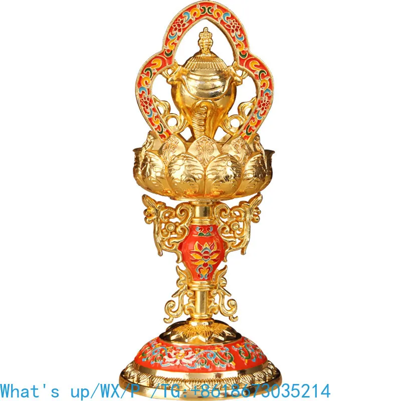 Handicraft thickened solid cloisonne auspicious eight treasures Buddha statue eight auspicious ornament height 14cm