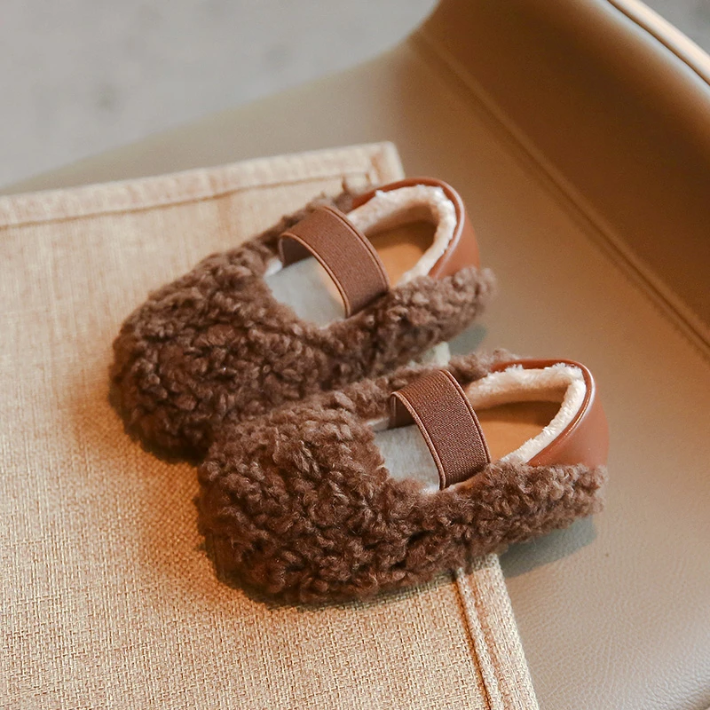 Baby Jongens Meisjes 2024 Lente En Herfst Nieuwe Peuter Schoen Effen Colour Rocker Fluwelen Platte Bodem Casual Schoenen