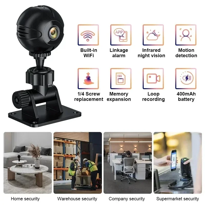 NEW Smart Motion Camera Wireless WiFi Security Camera Mini Outdoor Family Night Vision High Definition Intelligent Monitoring