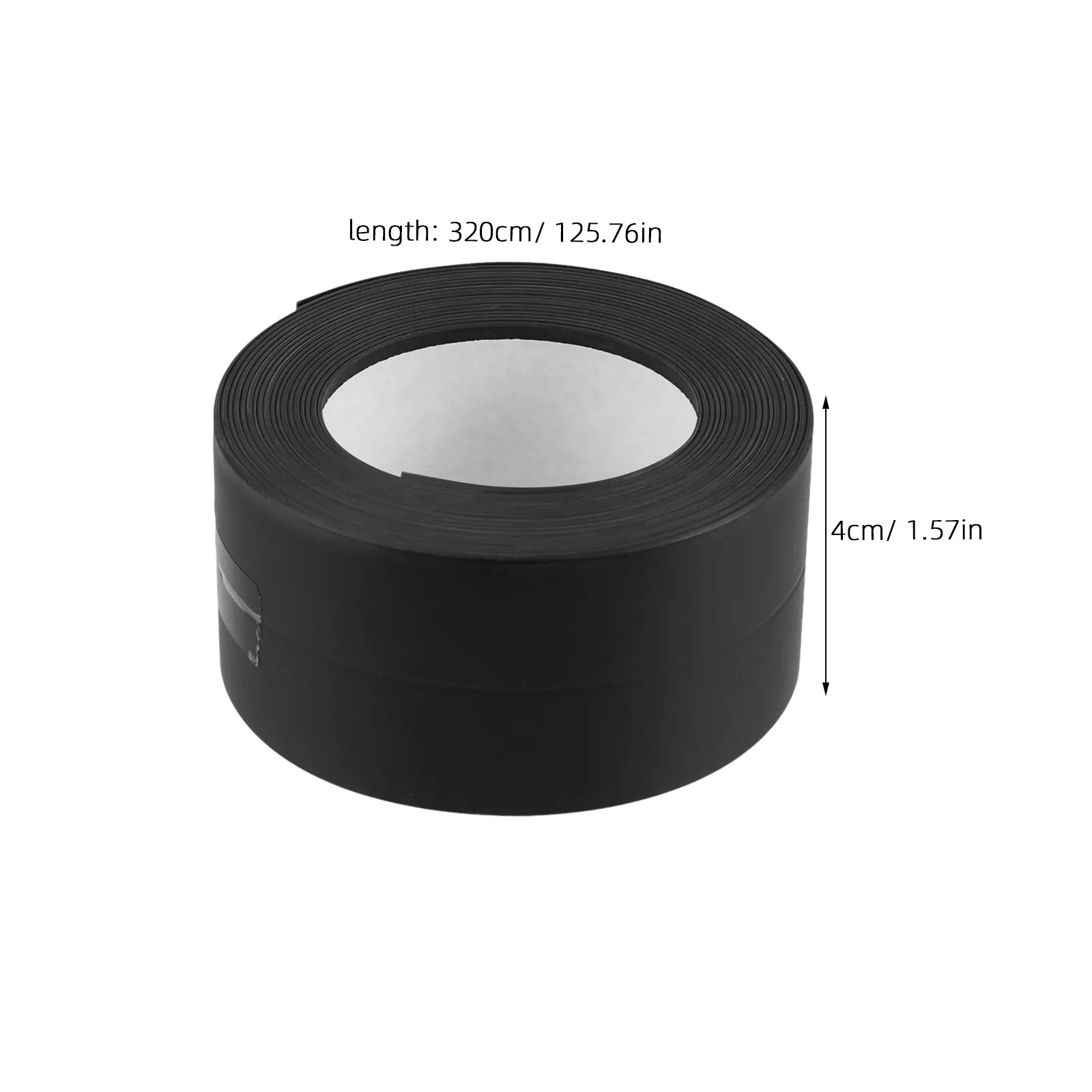 2Pcs Black Waterproof Seal Strip Self-Adhesive Caulk Tape for Kitchen Bathroom Toilet Bathtub Floor Wall Edge Sealing