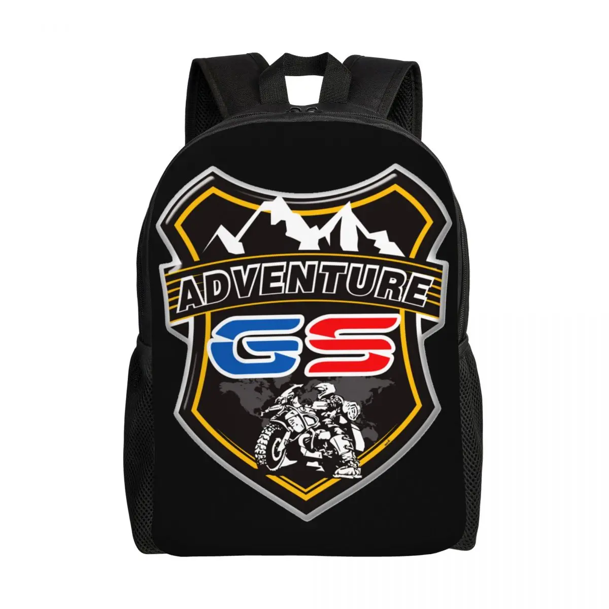 Custom GS Motorcycle Adventure Backpack Men Women Basic Bookbag for College School Motorrad Biker Bags