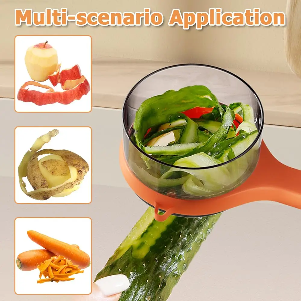 Peeling Knife with Storage Box, Double Sided Vegetable Fruit Peeler Stainless Steel Blade Peeler for Fruits Vegetables