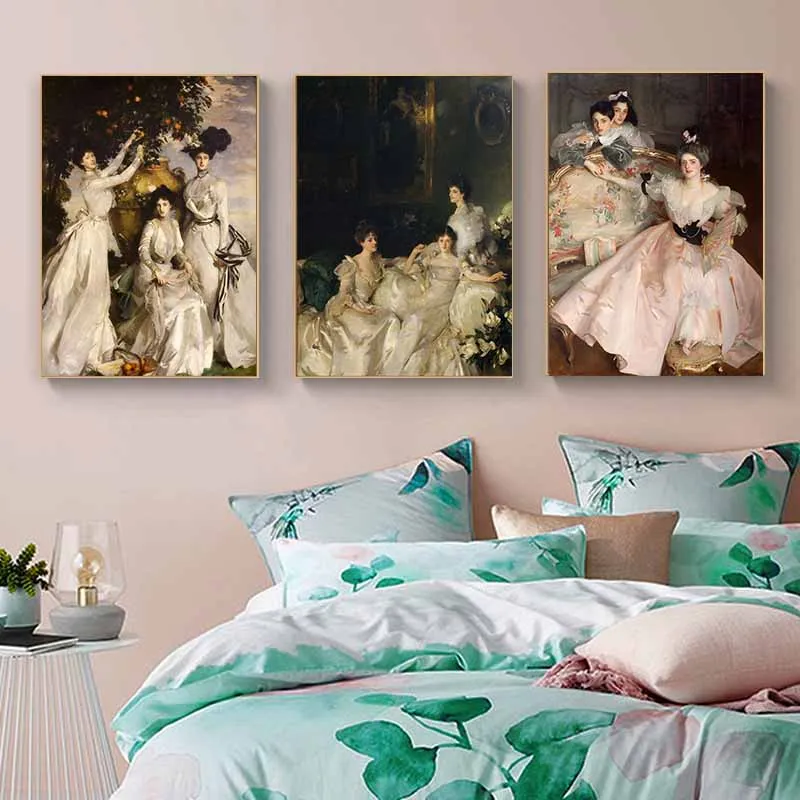 John Singer Sargent Famous Painter Female Portrait Collection Poster Elegant Woman Canvas Painting Wall Art Room Home Decor