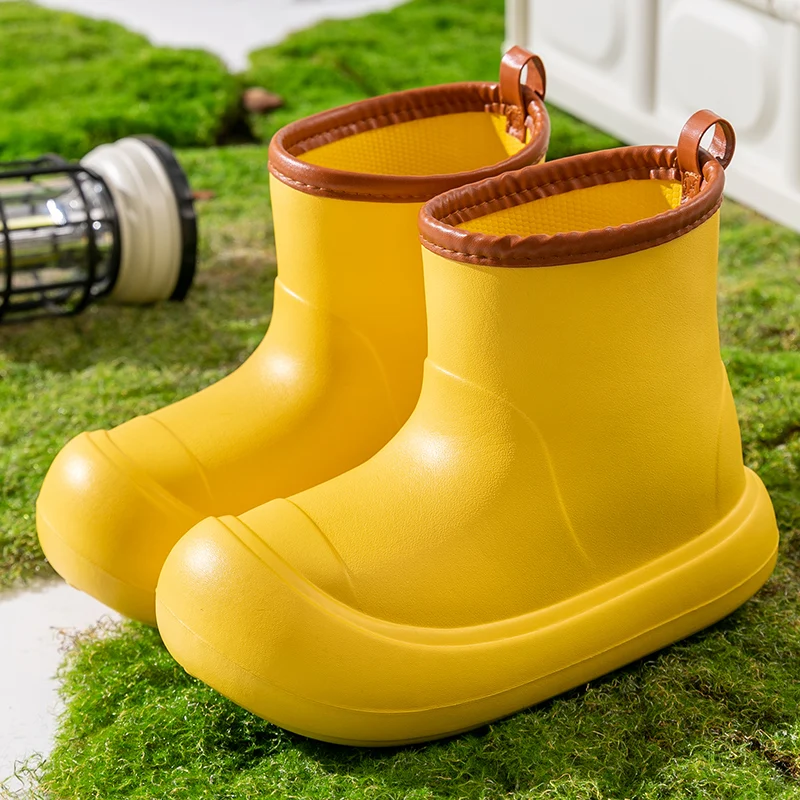 Candy Colors Children's Rain Boots Thick Bottom Anti-slip Parent-child Rain Boot Comfort Boy Girl  Fashion New Rain Shoe for Kid