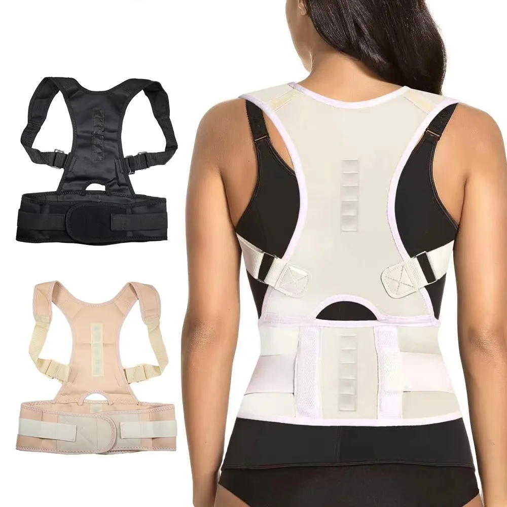 1/2Pcs Back Brace Posture Corrector,Magnetic Lumbar Back Support Belt-Back Pain Relief,For Lower And Upper Back Pain