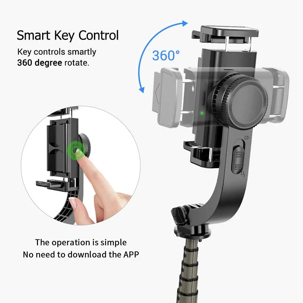 Palo de Selfie para teléfono móvil, trípode estabilizador de cardán, soporte para teléfono móvil, cámara de acción para teléfono móvil, cardán Manual de mano, Pau