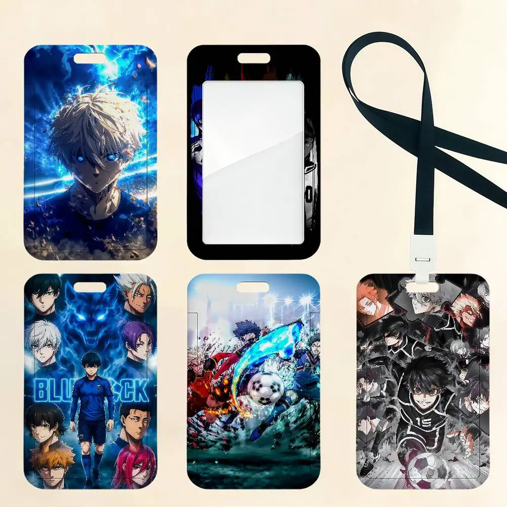 Anime B-Blue L-LockS Card Holder Cardcase Bank Credit Student ID Subway Work Permit Badge Holder Door Card