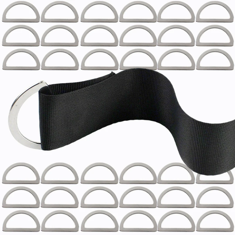 

30/50P Meetee Metal O D Ring Buckle Stainless Steel Bag Strap Clasp Webbing ConnectBackpack Loop Hook DIY Hardware Accessories
