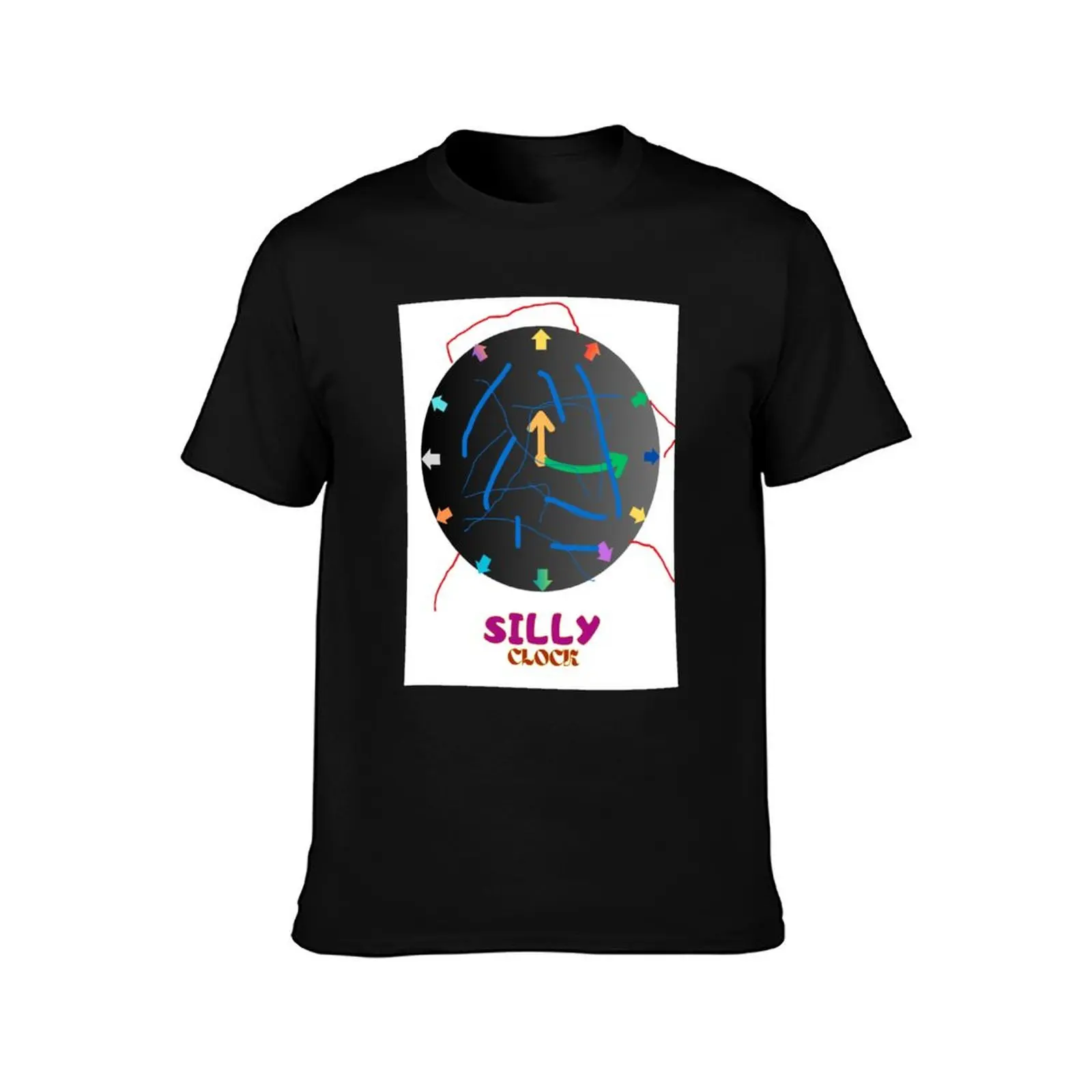 Silly Clock Three T-Shirt Summer Casual Cotton Tee Oversized Streetwear Tops Vintage Graphic Print Loose Fit Short Sleeve