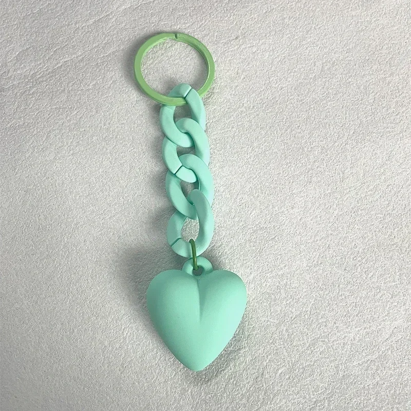 Handmade Heart Keychain Acrylic Plastic Link Chain Key Ring For Women Girls Handbag Pendant Accessorie Car Keys Jewelry Gifts