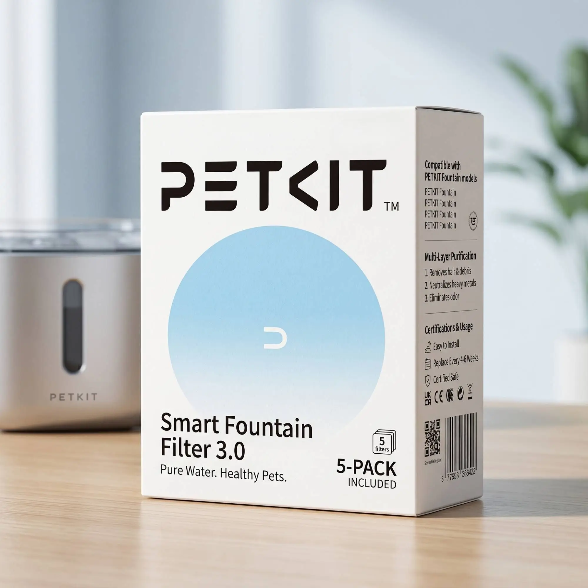 

Original PETKIT Filter 3.0 5PCS Pet Smart Feeder Filter Cat Water Fountain Cat Health Water Fountain Replacement Filters
