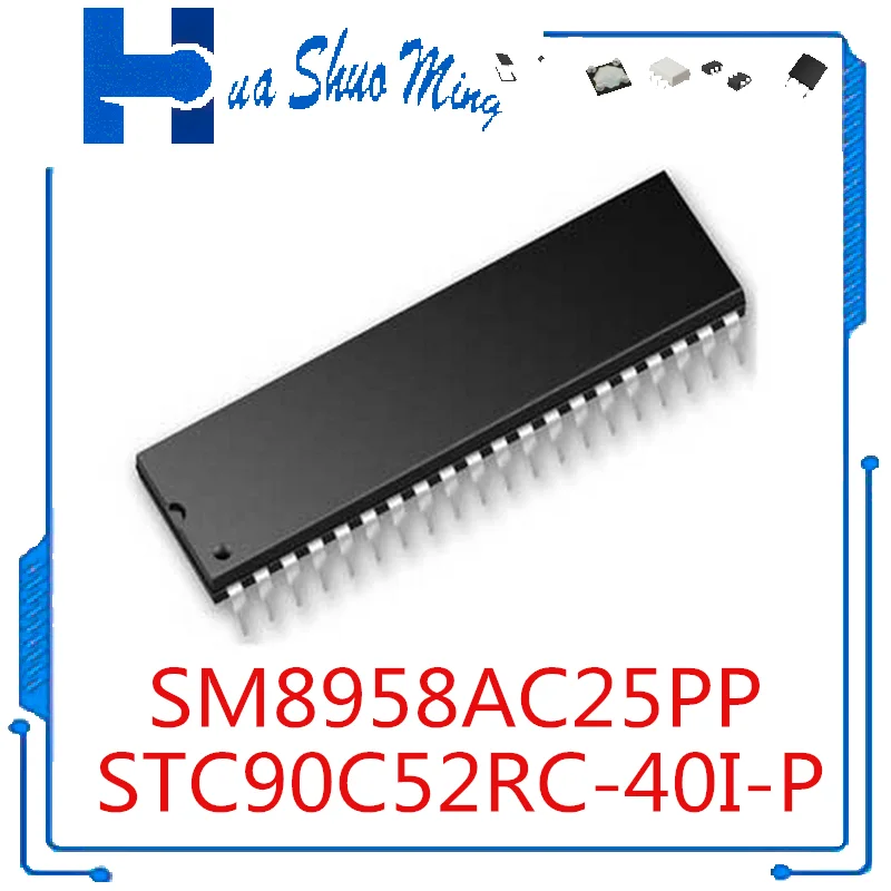 10Pcs/Lot  SM8958AC25PP SM8958AC25P STC90C52RC-40I-P DIP-40
