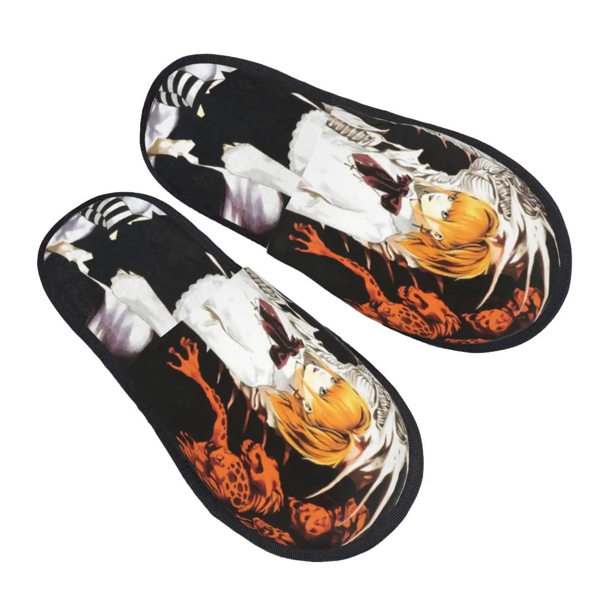 Girl And Dead Winter Home Cotton Slippers Bedroom Anime Death Note Japan Manga Cozy Household Fur Slippers Slides Anti Slip