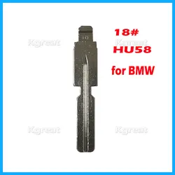 10 stuks 18 #   HU58 Ongesneden Sleutel Blanks Flip Metalen KD Sleutelblad voor BMW voor KD Keydiy Xhorse VVDI Afstandsbedieningen Universele No.18 Autosleutel leeg