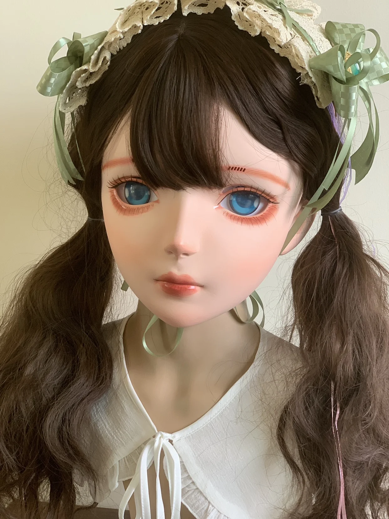 Customize Character Female/Girl Resin Kig Full Head With Lock Anime Cosplay Japanese Anime Kigurumi Mask