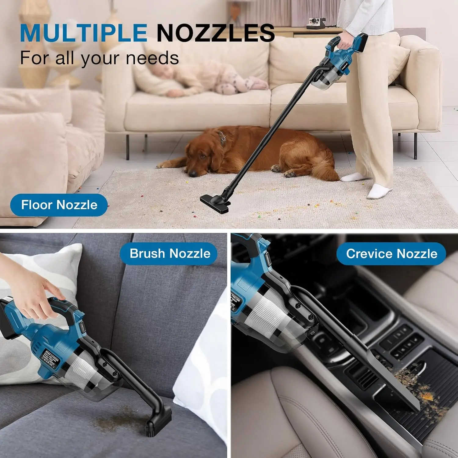 Cordless Vacuum Cleaner for Makita 18V LXT Battery, Handheld Vacuum Cleaner for Home Car Hardwood Floor Carpet, Portable Shop