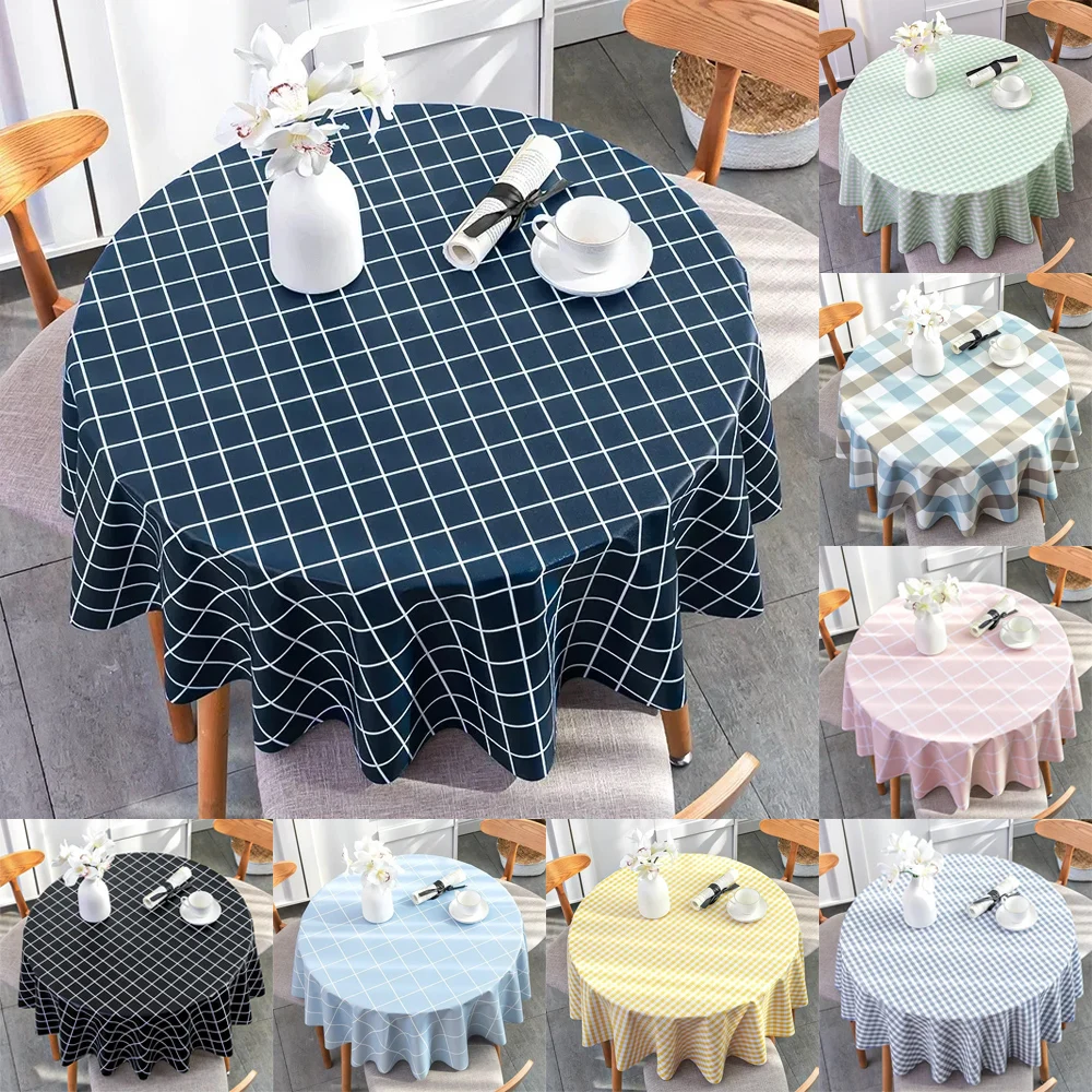 Round Tablecloth 90/120/140cm Washable Table Cloth Decorative Table Cover Indoor Holiday Home Christmas Party Picnic Dining Room