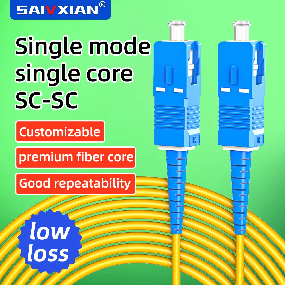 SAIVXIAN SC UPC Fiber Optical Patch Cable Single mode OD2.0/3.0mm LSZH OS2 Fiber Optic Cord 1m/5m/10/15m/30m