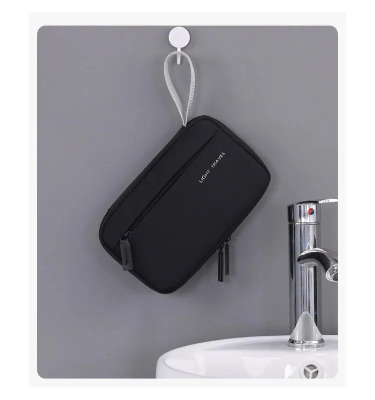 Große Kapazität Leichtgewichtige Wasserdichte Kosmetik-Organizer-Tasche mit Fächern Faltbare Make-up- und Toilettenartikel-Tasche – Detail 13