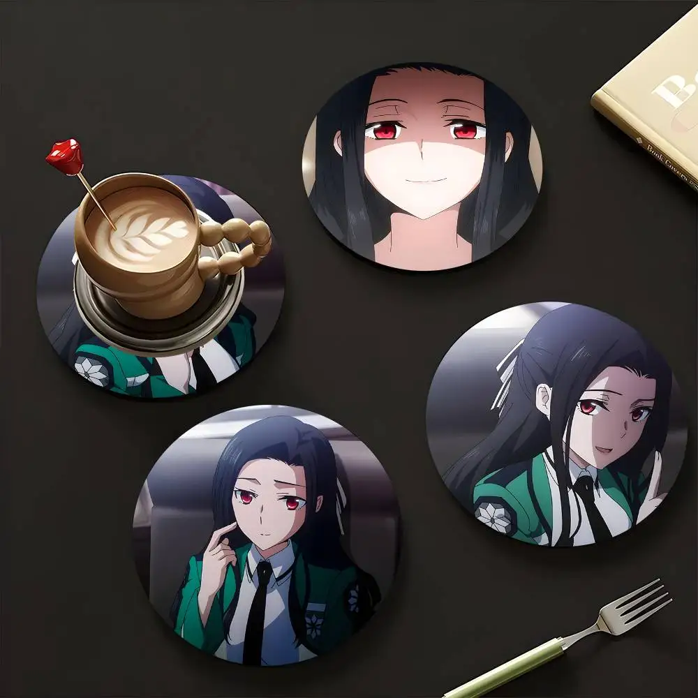 1pc Mayumi Saegusa Anime characters Wooden Coaster Colour Printing Cup Mat Home Desk Decoration Gifts