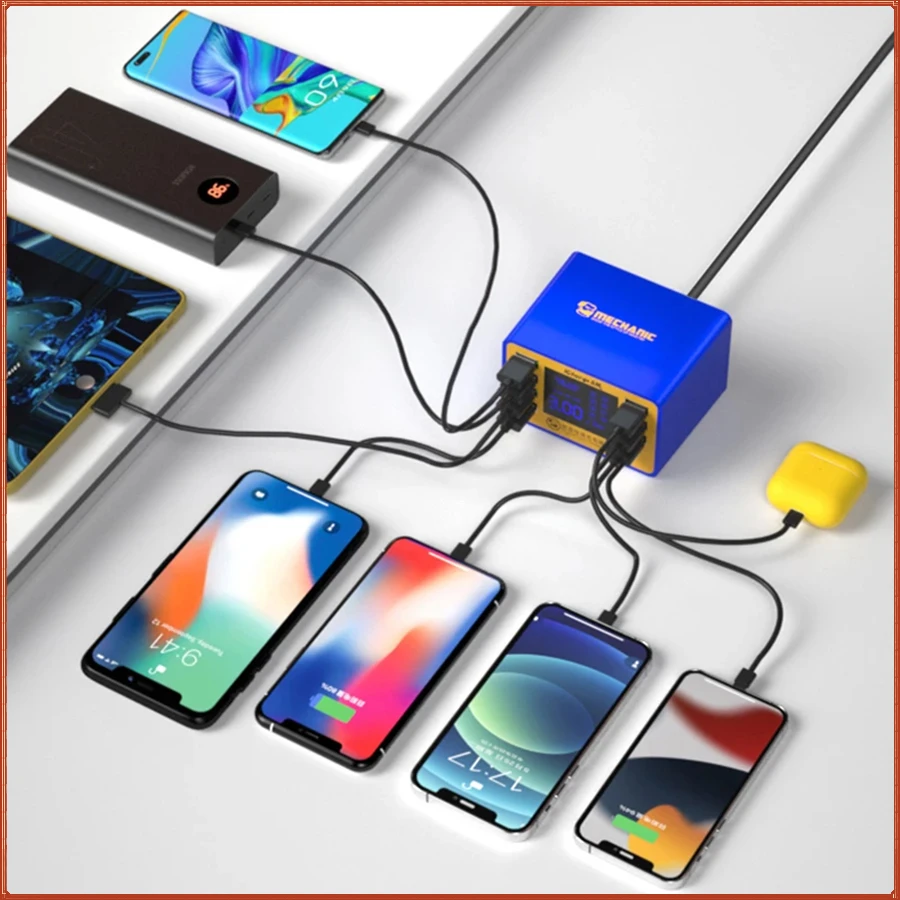 

8-портовое быстрое зарядное устройство USB QC3.0 PD HUB Smart Quick Charge LED Display Station Мобильный телефон Настольный домашний зарядка с несколькими USB-портами