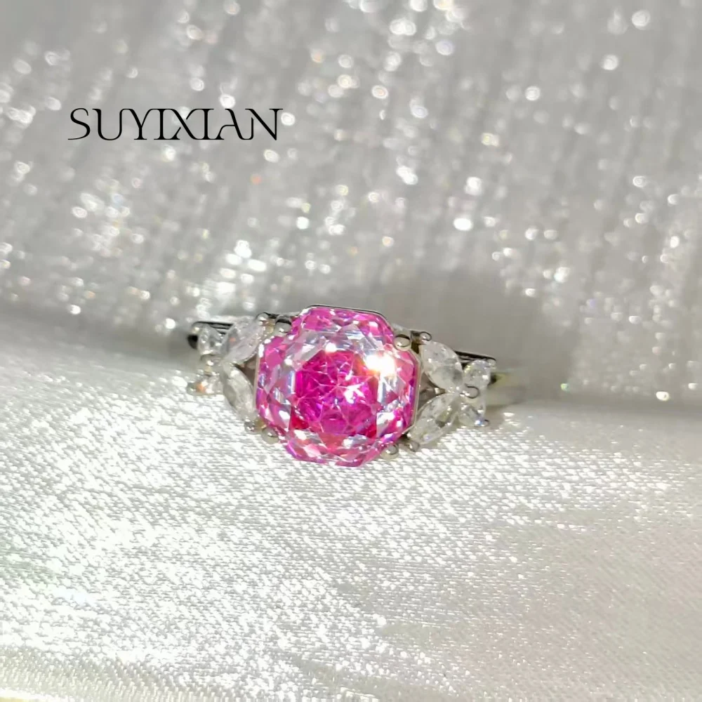 925 Sterling Silber Achteckiger Millennium Rose Cut Paraiba Zirkon Schmetterlingsring Geburtstagsfeier Jubiläumsgeschenk Damenschmuck – Detail 8