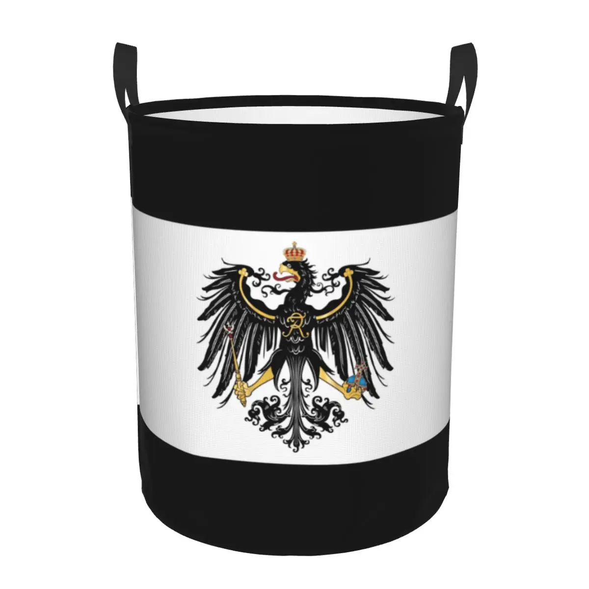 Flag Of The Kingdom Of Prussia Laundry Hamper Large Storage Basket German Patriotic National Flag Kids Nursery Toy Organizer