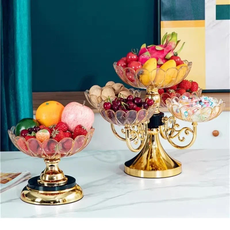 Dried fruit fruit plate household living room coffee table candy European multi-layer crystal fruit plate new high-end