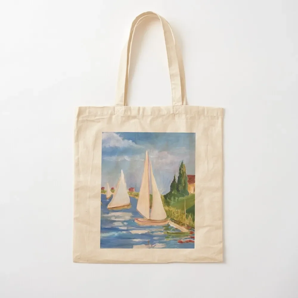 

Monet's Boats Tote Bag Reusable bags handbag tote bag canvas cloth bag woman