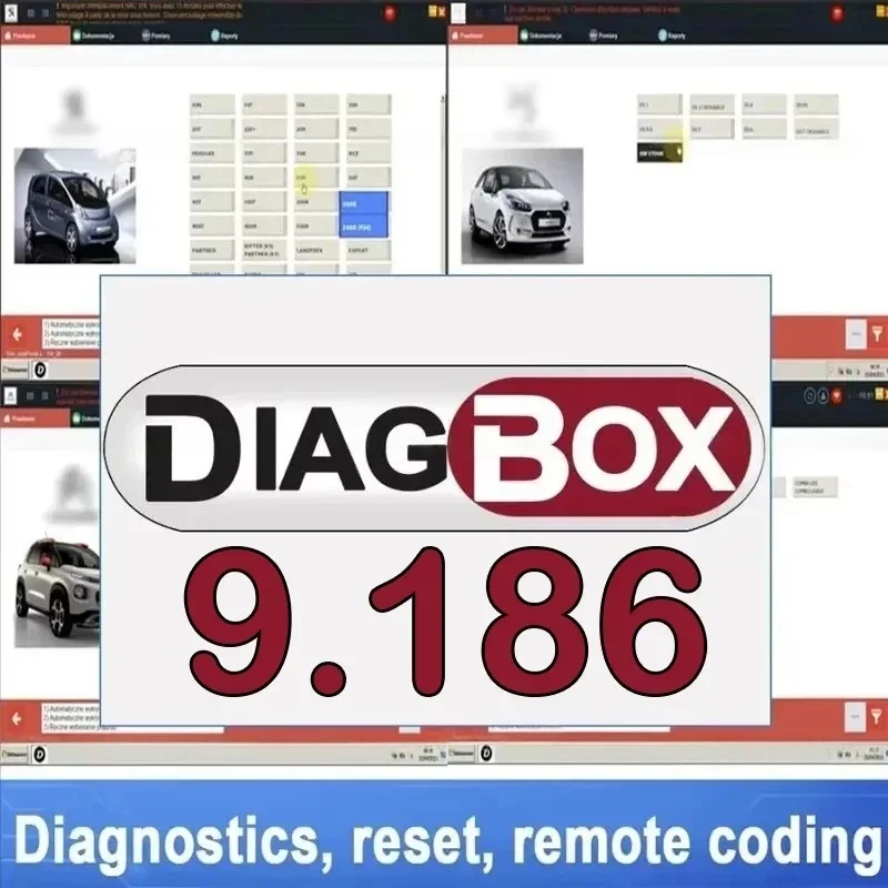 Cars diagnostic software Diagbox V9.186 work with PP2000 Le-xia3 For Peo-geot For Cit-roen Resets Adaptations Original install