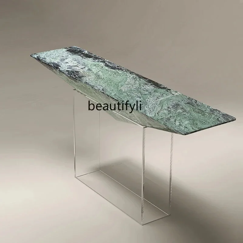 2 yj15 Italian minimalist entrance table light luxury entrance cabinet against the wall marble acrylic entrance table customizat