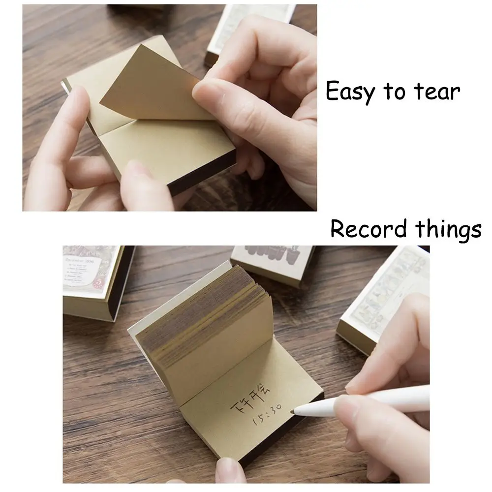 

122 Sheets Portable Stationery Can Tear Kraft Paper Agenda Memo Sticky Note Paper Memorandum Notebook