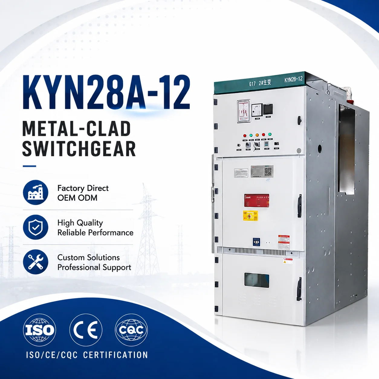 Customized KYN28A-12 12KV High Voltage Switchgear Metal-clad Indoor Power Distribution Cabinet Withdrawable Switchgear Box