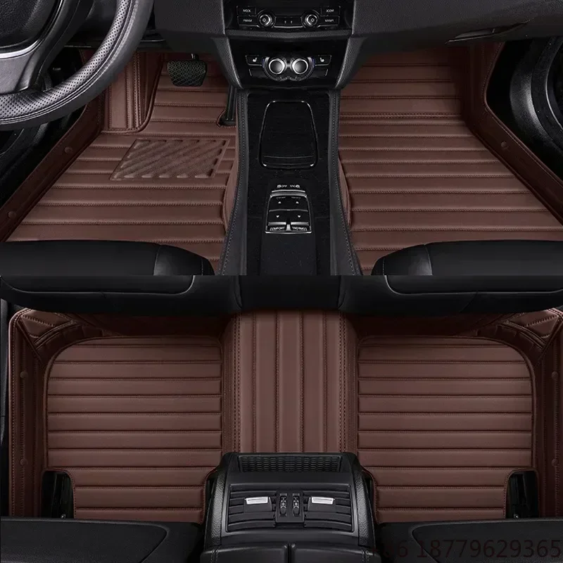 Stripe Style Artificial Leather Car Floor Mats Electric SUV & Sedan Fitment 2022-2023