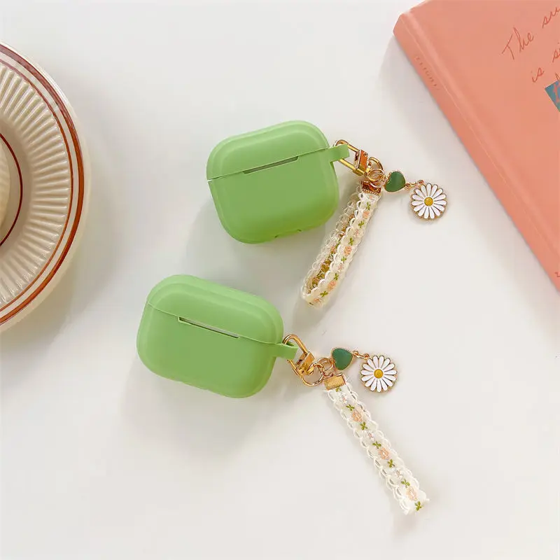 Силиконовый чехол для наушников apple AirPods 3, с зелеными волнами
