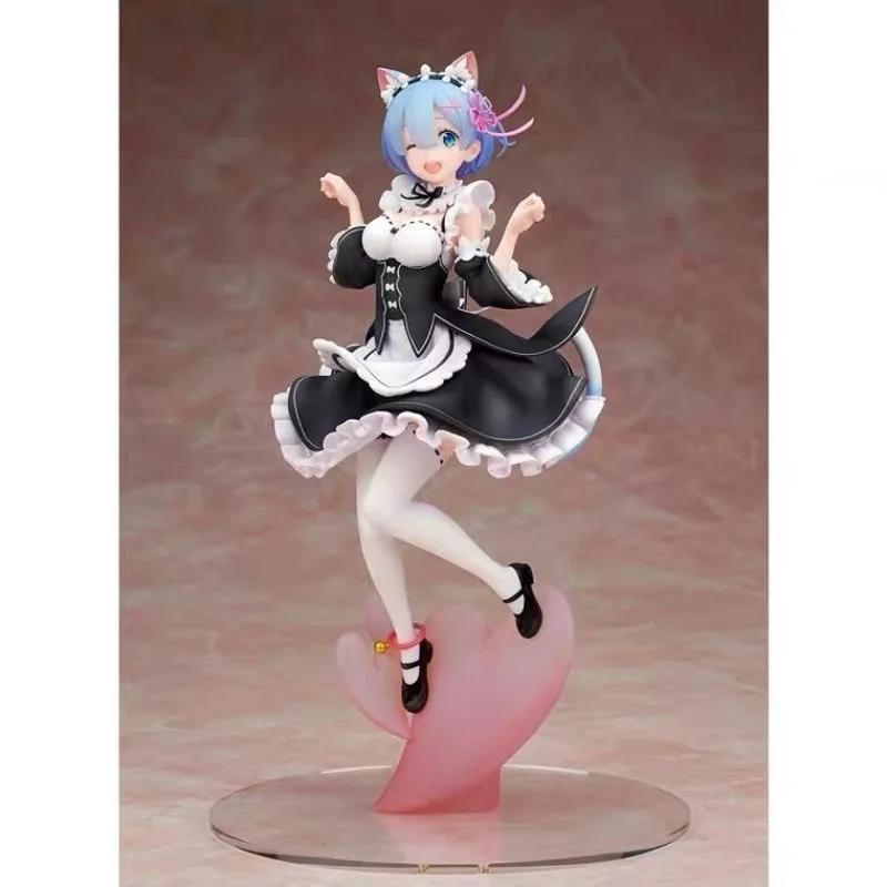 21cm Maid Blue Hair Cat ears Cute girl skirt Anime Girl Figure Action Figure Adult Collectible Model Doll