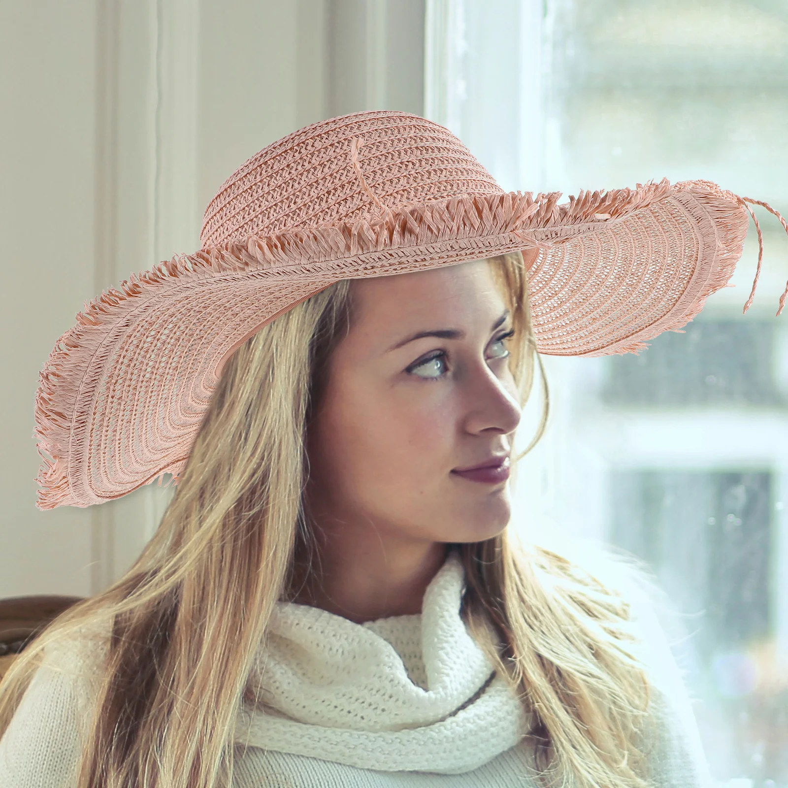 

Big Brim Straw Wide Woven Protection Visor Oversized Bucket Sun Hat Summer Beach Vacation Travel Floppy Hat for Women Straw Hats
