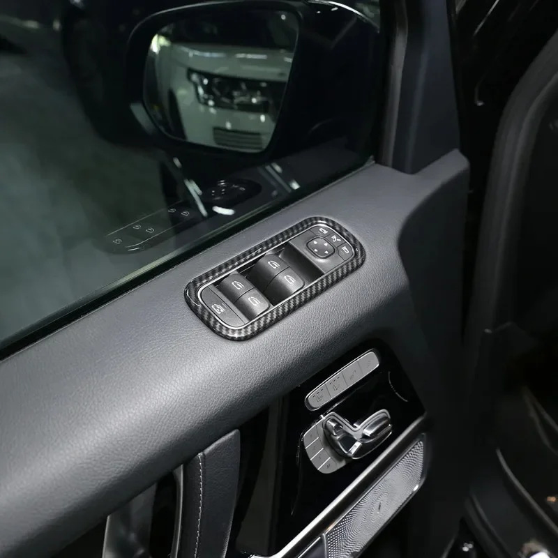 

Для Mercedes Benz G Class W463 2019-24 ABS углеродное волокно кнопка подъема окна автомобиля рамка накладка аксессуары для интерьера