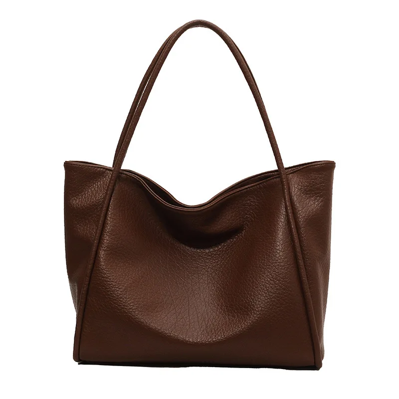 Sac fourre-tout de luxe pour femme, sac sous les bras, sac de voyage étudiant, rétro, PU, grande capacité, simple initié, commpiedmont, dames, nouveau, 2023