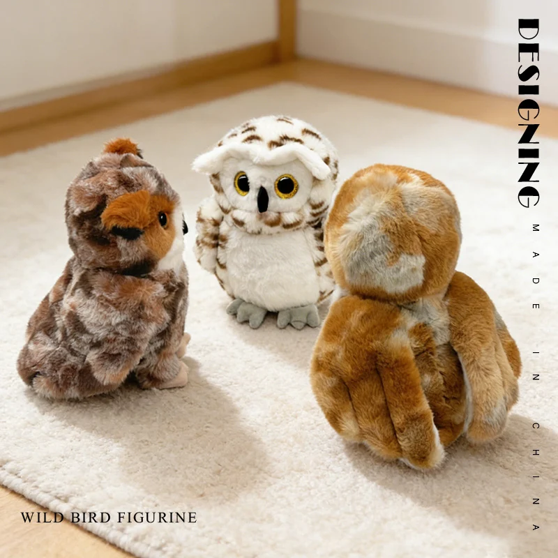 Hedwig Wild Owls Plush Toys Simulated Owl Crowing Scops Owl Soft Stuffed Animal Plushie Shoulder Decor Fun Toy for Boys Gift view 6