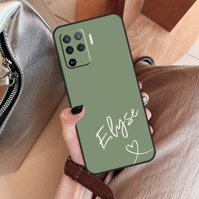 Personalised Pastel Name Case For OPPO A96 A76 A16 A17 A57S A77 A94 A74 A54 A53S A5 A9 A15 A93 A52 A72 A58 A78 A98