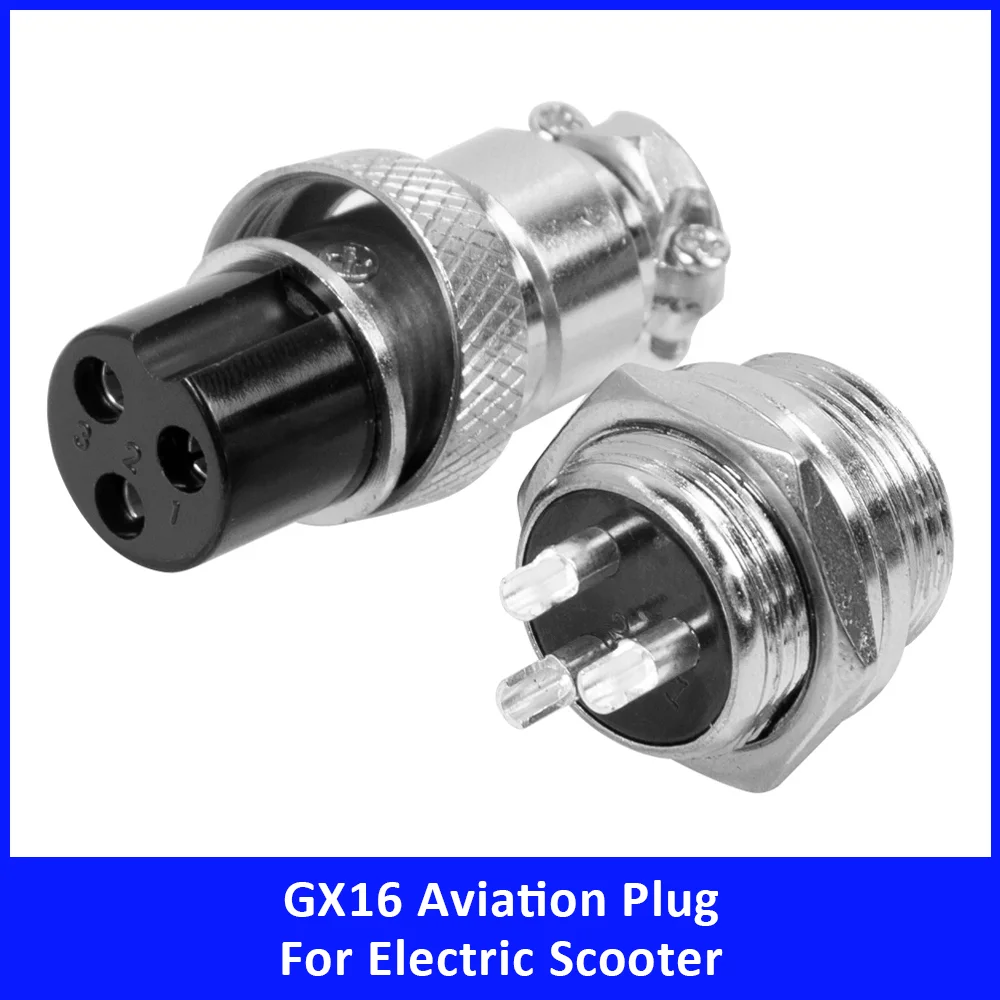 3Pin GX16 Male Female Aviation Plug Circular Socket Connection Cable Panel Connector Replacement Electric Scooter Accessories