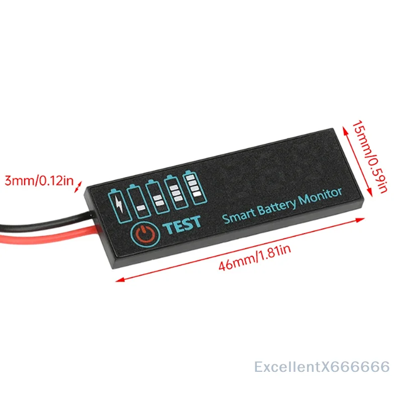 

Universal LED Battery Voltage Indicator 7-55V DC Monitor for Lithium & Acid Batteries Voltage Monitoring Tool