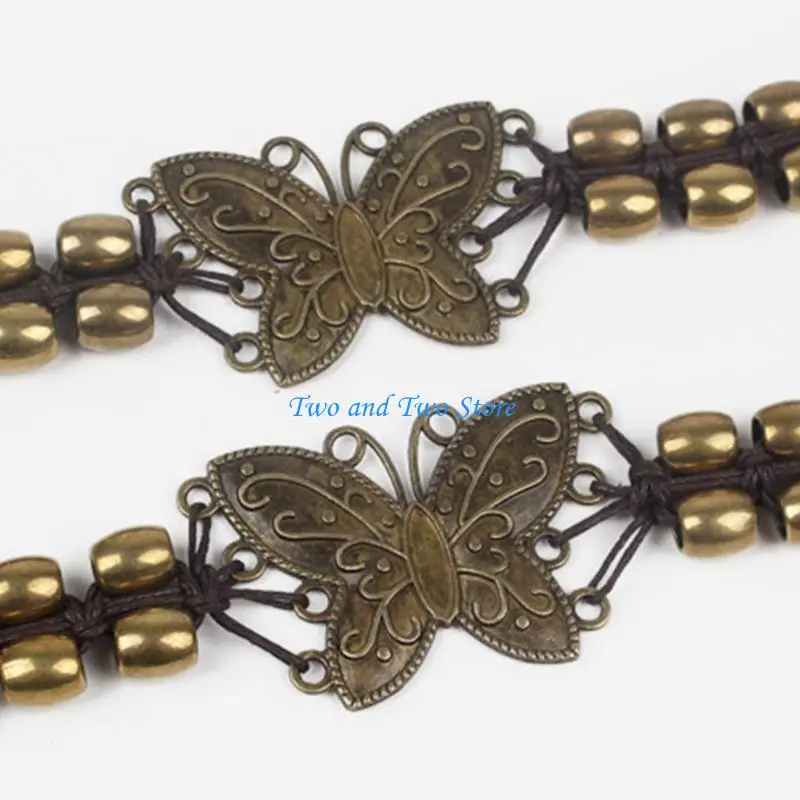 HX6F Butterfly Decors Hat Rope Decorative Hat Band Adjustable Strap For Caps Bags