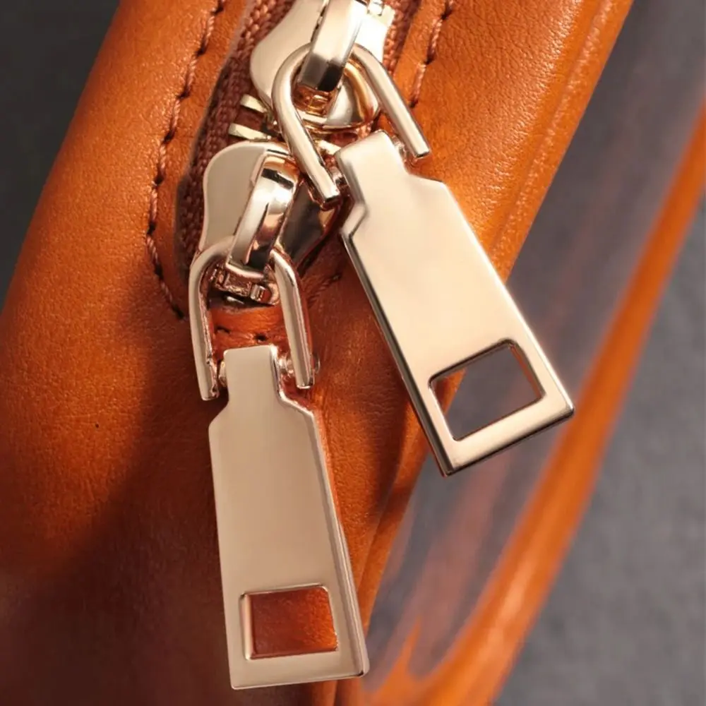 

Leather Material Portable Jewelry Bag Retro Style Transparent Design Jewelry Organizer Bag Stylish Storage Portable Size