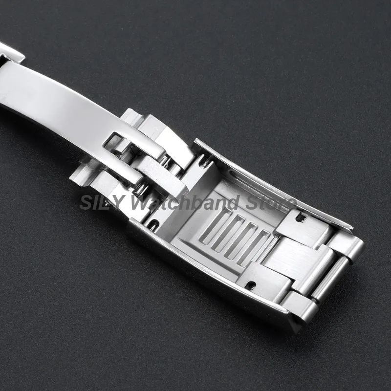 for Rolex 9x9mm Watch Buckles Glide Clasp Double Convex Adjusted Folding Buckle Strap Buttons for Daytona Stainless Steel Clasps